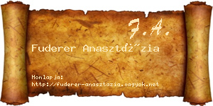 Fuderer Anasztázia névjegykártya